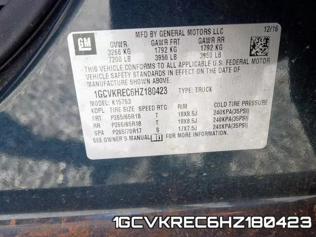 1GCVKREC6HZ180423 фото 2