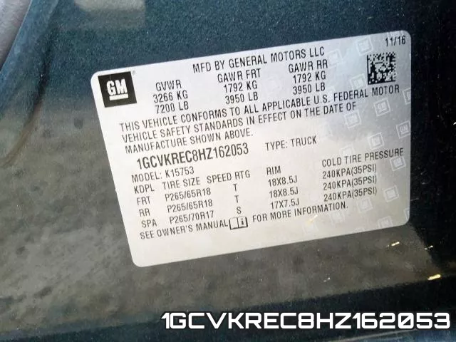 1GCVKREC8HZ162053 фото 2