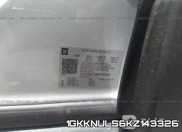 1GKKNULS6KZ143326 фото 10