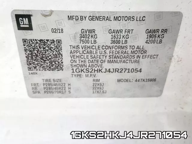 1GKS2HKJ4JR271054 фото 2