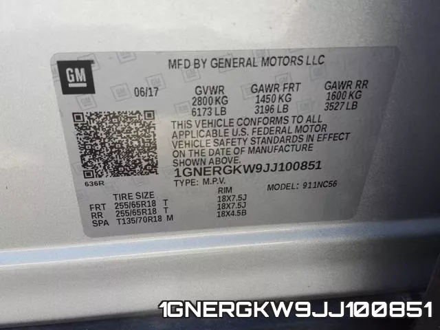 1GNERGKW9JJ100851 фото 2