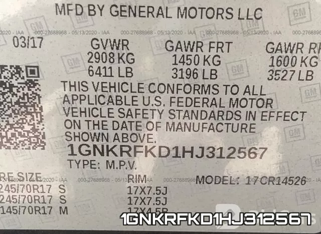 1GNKRFKD1HJ312567 фото 10