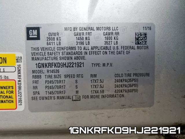 1GNKRFKD9HJ221921 фото 2