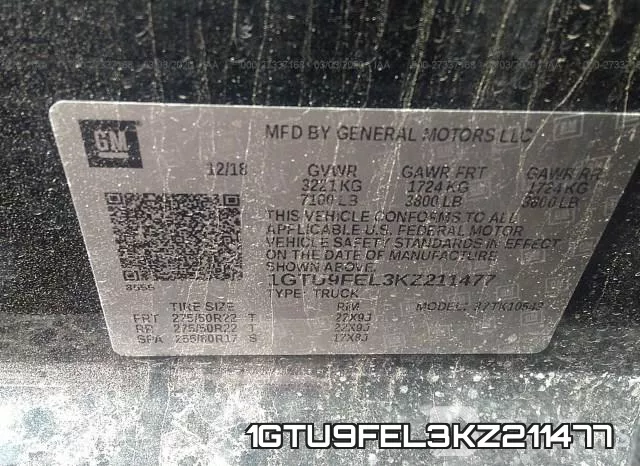 1GTU9FEL3KZ211477 фото 10
