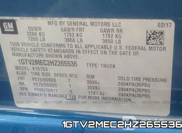 1GTV2MEC2HZ265536 фото 10