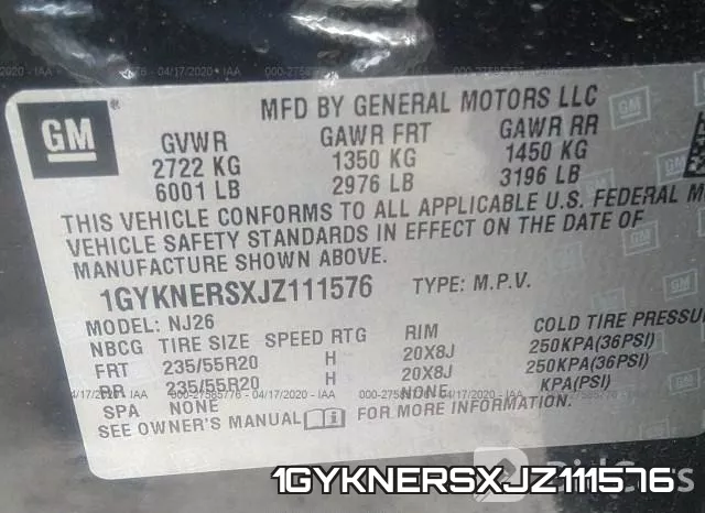 1GYKNERSXJZ111576 фото 10