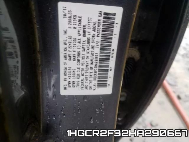 1HGCR2F32HA290667 фото 2