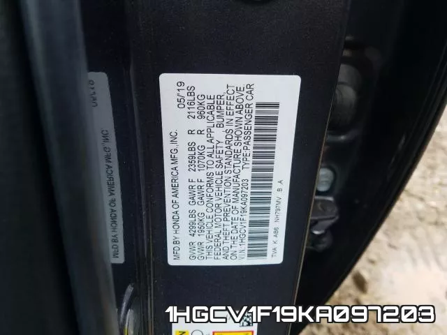 1HGCV1F19KA097203 фото 2