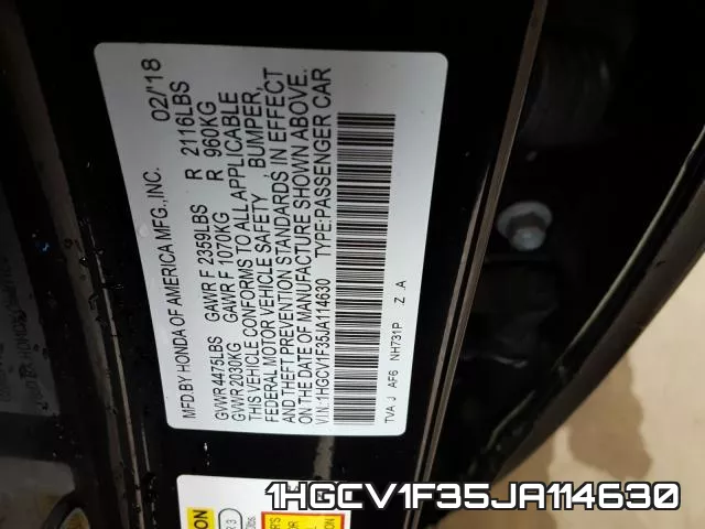 1HGCV1F35JA114630 фото 2