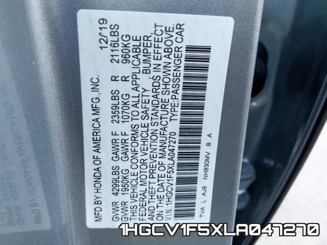 1HGCV1F5XLA047270 фото 2