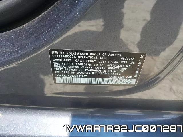 1VWAA7A32JC007287 фото 2