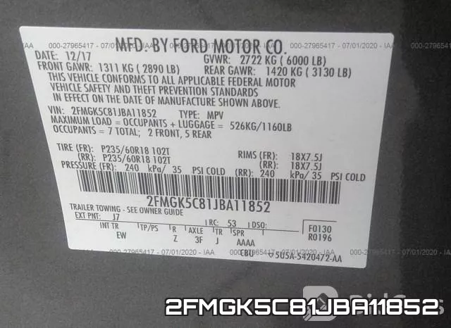 2FMGK5C81JBA11852 фото 10