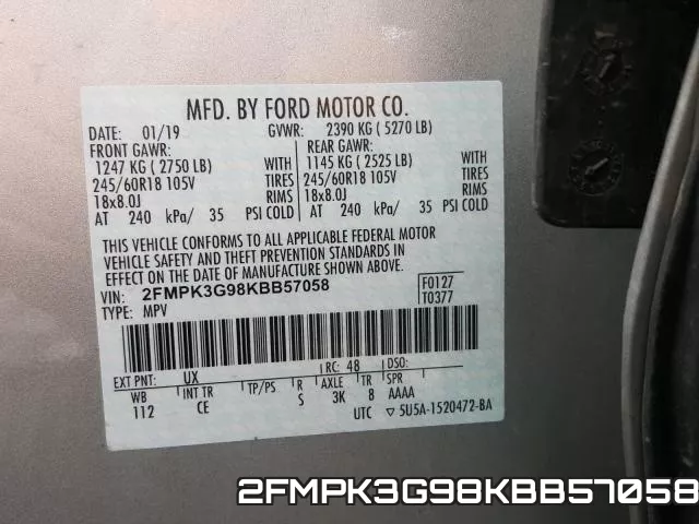 2FMPK3G98KBB57058 фото 2