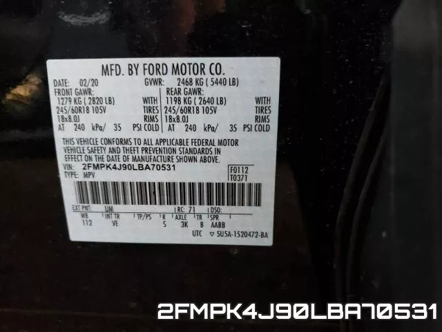 2FMPK4J90LBA70531 фото 2