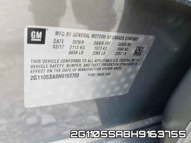 2G1105SA8H9163755 фото 2