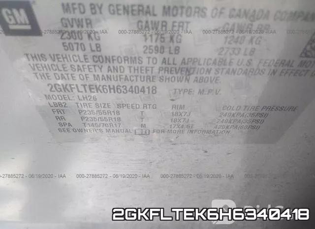 2GKFLTEK6H6340418 фото 10