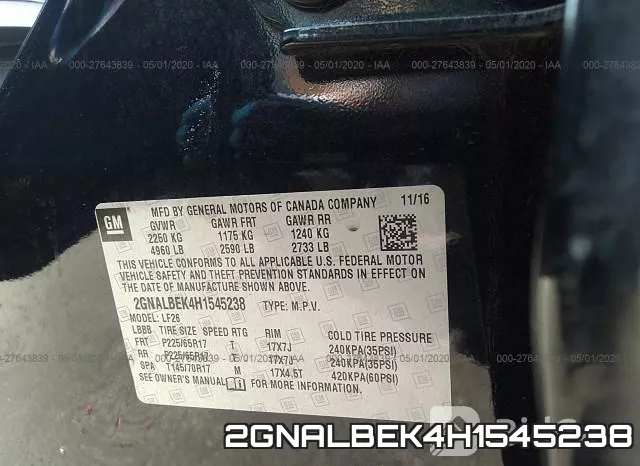 2GNALBEK4H1545238 фото 10