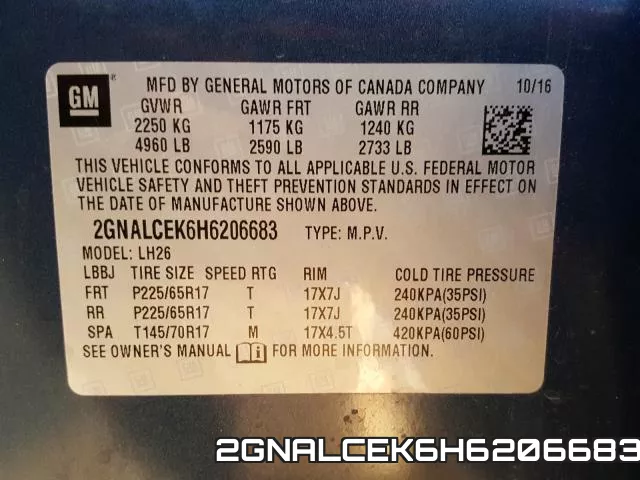 2GNALCEK6H6206683 фото 2