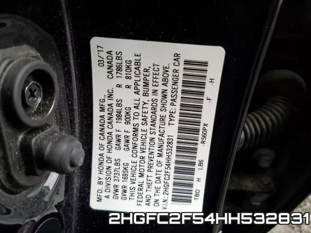 2HGFC2F54HH532831 фото 2
