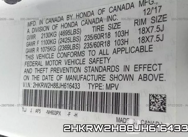 2HKRW2H88JH616433 фото 10