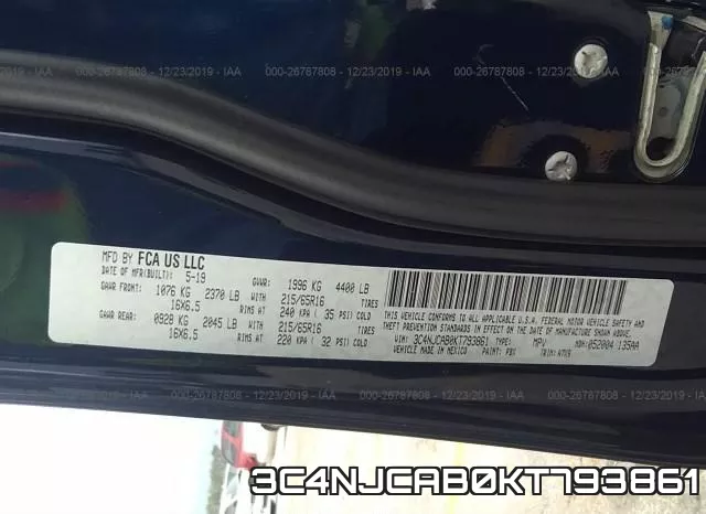 3C4NJCAB0KT793861 фото 10