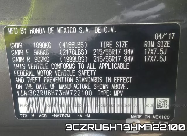 3CZRU6H73HM722100 фото 10