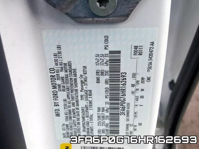 3FA6P0G76HR162693 фото 2