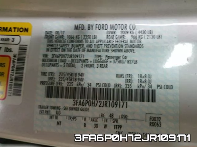 3FA6P0H72JR109171 фото 2