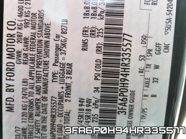 3FA6P0H94HR335577 фото 2