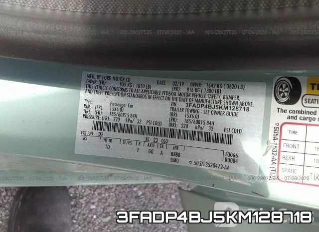 3FADP4BJ5KM128718 фото 10