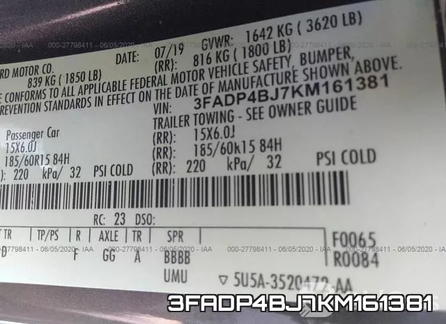 3FADP4BJ7KM161381 фото 10