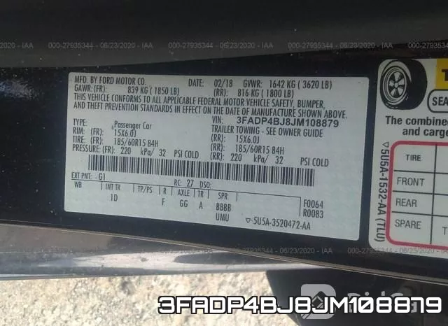 3FADP4BJ8JM108879 фото 10