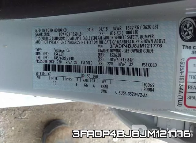 3FADP4BJ8JM121776 фото 10