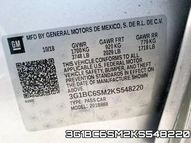 3G1BC6SM2KS548220 фото 2