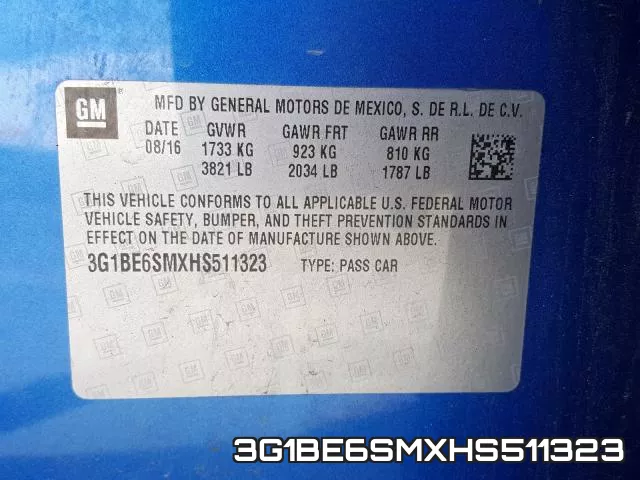 3G1BE6SMXHS511323 фото 2