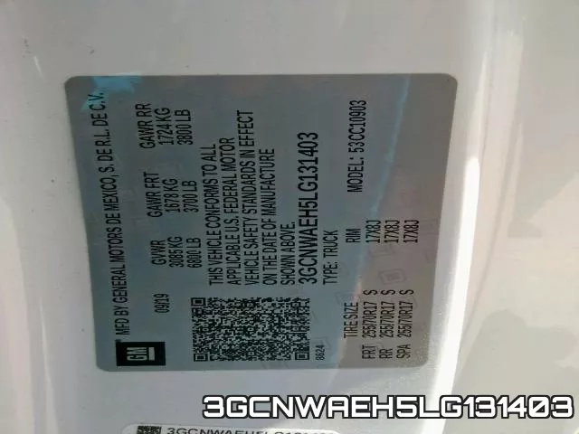 3GCNWAEH5LG131403 фото 2