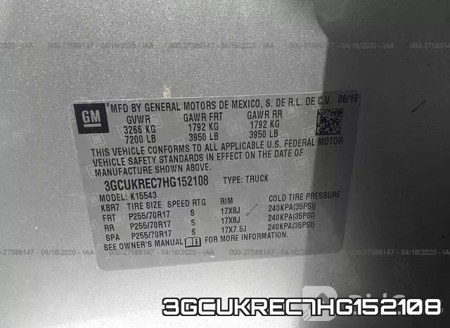 3GCUKREC7HG152108 фото 10