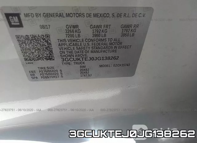 3GCUKTEJ0JG138262 фото 10