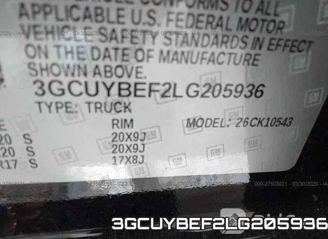 3GCUYBEF2LG205936 фото 10