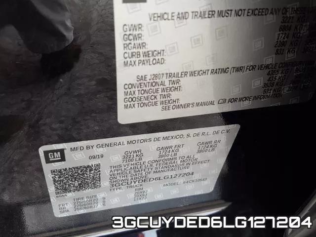3GCUYDED6LG127204 фото 2