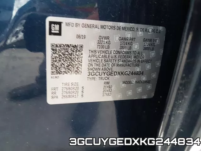 3GCUYGEDXKG244834 фото 2