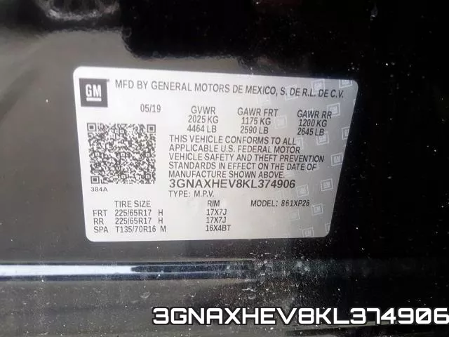 3GNAXHEV8KL374906 фото 2