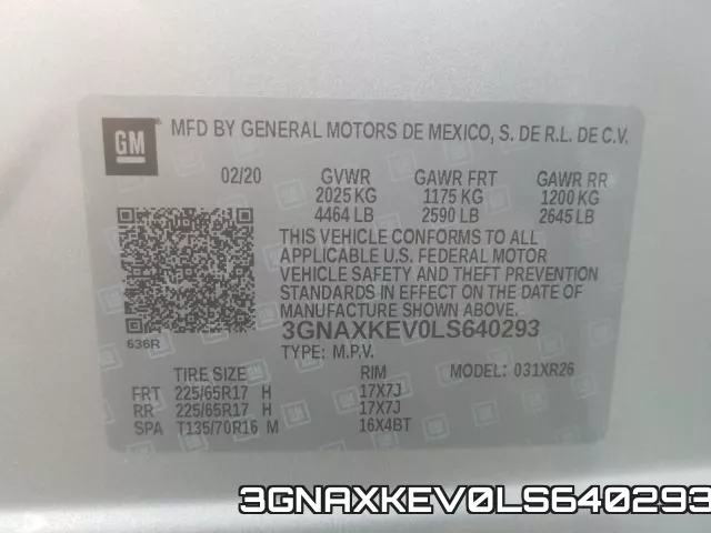 3GNAXKEV0LS640293 фото 2