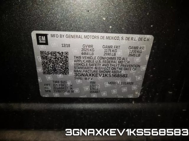 3GNAXKEV1KS568583 фото 2
