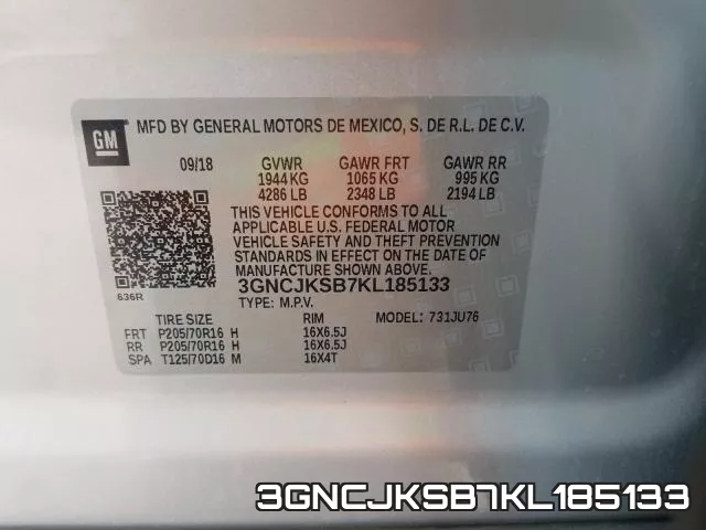 3GNCJKSB7KL185133 фото 2