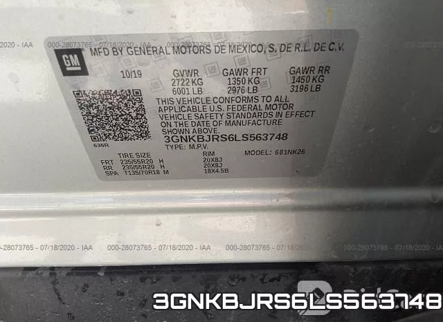 3GNKBJRS6LS563748 фото 10