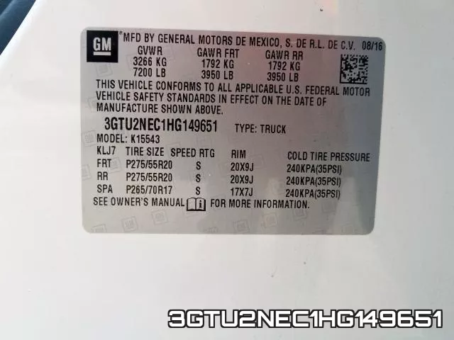3GTU2NEC1HG149651 фото 2