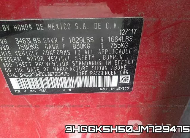 3HGGK5H50JM729475 фото 10