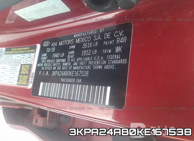 3KPA24AB0KE167538 фото 10