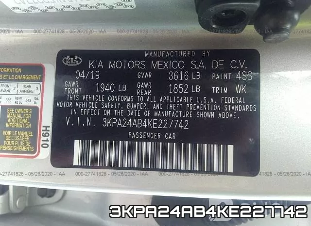 3KPA24AB4KE227742 фото 10